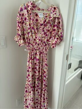 Misa Los Angeles Pink Floral Maxi Dress